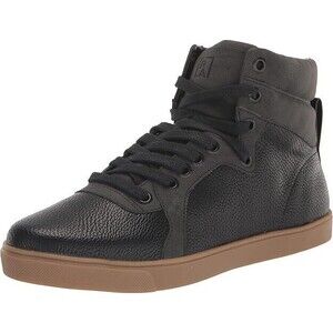 NEW Rebecca Allen Womens High Top Lace Up Side Zip Sneakers Black 7M Fits 6.5